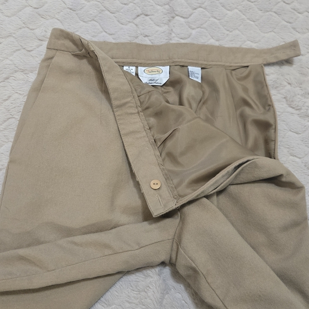 Talbots Tan Italian Fabric Vintage Wool Lined Pants, Size 6 - Picture 8 of 9